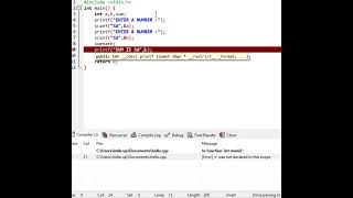 Add two numbers program in C language simple program #shorts #shortvideo #coding #programming