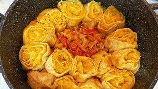 Овощной штрудель с курицей.Быстрый вкусный обед или ужин.Немецкие штрудели.