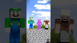 HELP Herobrine MLG Water Bucket Clutch VSNotch VS Mario & Luigi #shorts #minecraft #herobrine