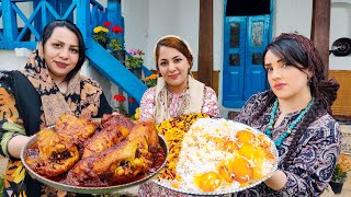 Cooking in the village and IRAN Special Delicious Chicken Recipe , Barberry Pilaf & Chiken -