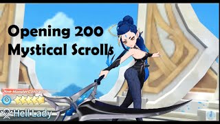 Summoners War Chronicles: Opening 200 Mystical Scrolls and Summoning Water Hell Lady