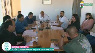 Concejo Municipal. Sesión Extraordinaria N°04. 15 de Septiembre 2023.