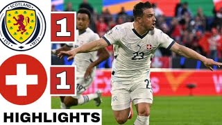 Switzerland 🇨🇭 1 - 1 Scotland 🏴󠁧󠁢󠁳󠁣󠁴󠁿 Live Match Highlights #EURO2024 #football #eurocup