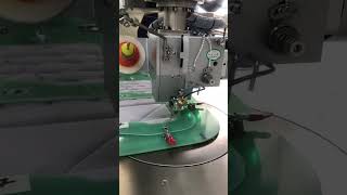 Rotating Head CNC template stitching machine testing in Richpeace on upholstery leather