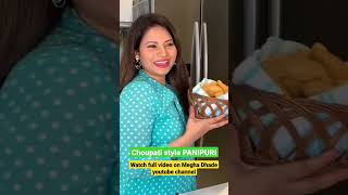 Choupati style panipuri at home 😋😋 #shorts #meghadhade #celebrityvlogs