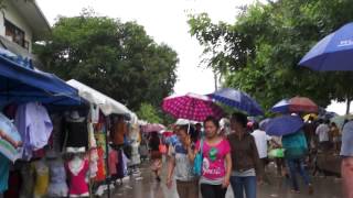 Traditional Boat Race and festival street market in Laos