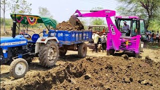 JCB 3dx Backhoe Maschine fully Loading Mud in Mahindra trector JCB miti khudai #jcb #jcbvideo #farm