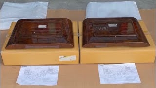 Mercedes Benz OEM W126 Walnut Picnic Tables - 2 Pieces - (Brand New Never Used)