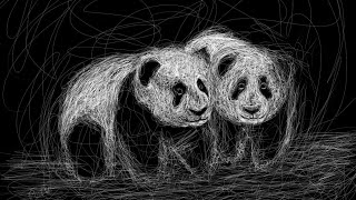 Creating Adorable Panda Art with Digital Scribbles | Timelapse