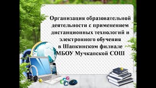 Организация дистанционного образования в Шапкинском филиале МБОУ Мучкапской СОШ