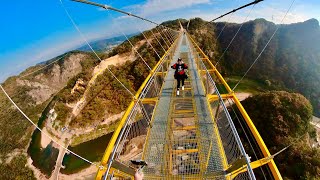 Warning!😱Scariest Bridge In South Korea! Wonju Sogeumsan Suspension Bridge 원주 소금산 출렁다리 #travel