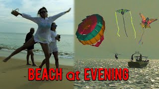 beach at evening || goa || candolim beach goa || casino night in goa