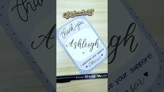 Ashleigh #calligraphy #namecalligraphy #lettering #brushpens #etsyseller #thankyounote #lettering