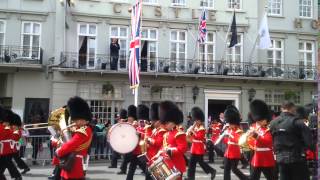 #queenat90 guard band marches while playing their way home