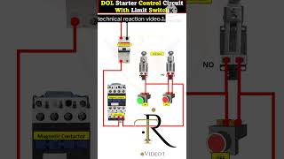 Dol starter control circuit with limit switch 👍 #electrical #electrian #electricalinstallation