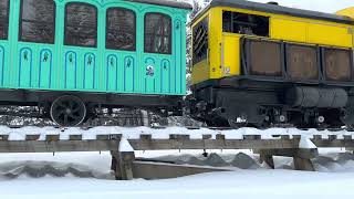 Skiing Mount Washington top to bottom via the Cog Railway In February