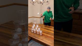 🏓🤯 10 solo cup TOWER Trick Shot! #shorts #trickshot #pingpong #youtubeshorts