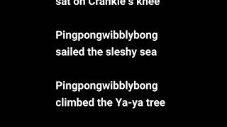 Pingpongwibblybong poem