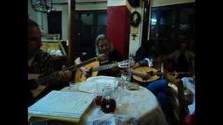 Bouzouki Playing at Katina's Taverna, Kentavros Farm, Argalasti - Greece