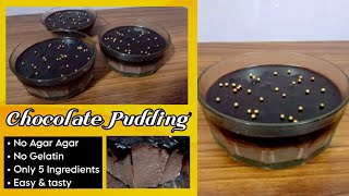 🍮Chocolate Pudding🍮No Agar Agar & Gelatin 🍫 Easy & Jiggly #pudding #chocolate #dessert  #sweets