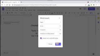 Google Docs - Display Word Count