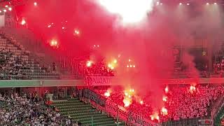 Legia - ŁKS | Oprawa | Racowisko ŁKS-u (21.07.2023)