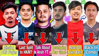 Rulz Missing Drs Old Players || Cr7 Horaa About Ansh YT Friendship | Hyozu React On Joker Back Video