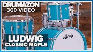 Ludwig Classic Maple Drum Kit, Heritage Blue, 360 Rotation Video from Drumazon