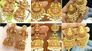 Latest Big Size Jhumkas With Hanging Modal Earrings Designs / Beautiful Earrings Designs images