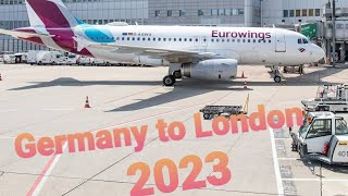 Düsseldorf to London Heathrow , Germany to London with Eurowings Airlines Economy    (Part 1 )