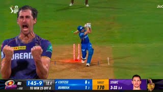 Michael stark Unplayable Yorker to Gerald Coetzee | MI VS KKR  | IPL 2024