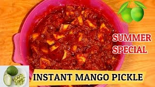 Instant Mango Pickle - EASY WAY -  Aam Ka Achar | Mamidikaya Pachadi | Mangai Urugai | Uppinakayi