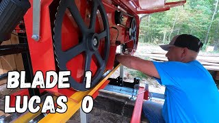 Changing and Folding Portable Sawmill Blades