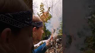 Primitive Fire Starting: Cat Tail with Flint and Steel #survival #bushcraft #primitive #outdoors