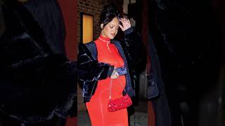 Rihanna stuns in Red with A$AP Rocky night in NYC  #rihanna #asaprocky #shorts #fashion  #trending