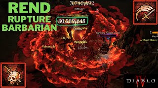 Diablo 4 - Season 4 Rend Rupture Bleed Barbarian Build and Pit Clear 63