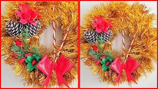 A Great idea a Christmas Wreath is made from waste materials easily and simply DIY♻️