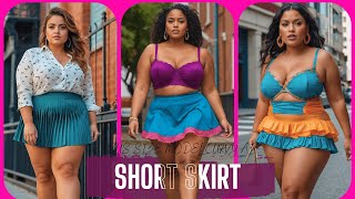 AI LOOKBOOK GIRL SHORT SKIRT 4K // PLUS SIZE MODEL CURVY AI // CURVY MODELS PLUS SIZE