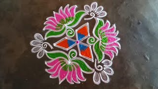 maasimadham beautifulrangoli lotussangu flowerkolam#trending#rangoli/colorrangoli/gokulramyakolangal