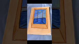 easy window painting for beginners/@delighthouseart4980 #trendingshorts #acrylicpainting 🖌️🖌️🖌️