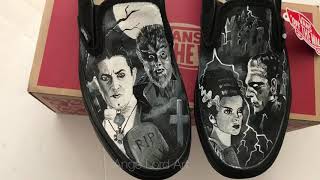 Universal Monsters Inspired custom painted Vans | Custom Shoes