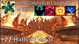 +22 Halls of Valor (Fortified) | Preservation Evoker PoV M+ | Dragonflight Mythic Plus