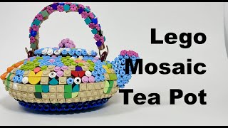 LEGO TEA POT MOSAIC. Watch how I did it! I used LEGO pieces in my mosaic! Why not?  Super cute!