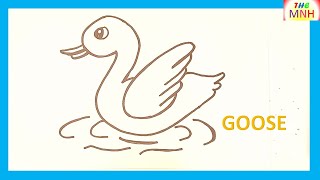 How to DRAW a GOOSE Easy Step by Step