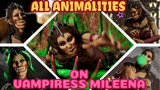 All Animalities Performed on Vampiress Mileena Mod - Mortal Kombat 1