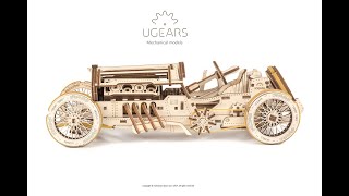 Ugears U-9 Grand Prix Car | Part-3 Setting Rubber Bands into the Engine | STEM Learning DIY Kits