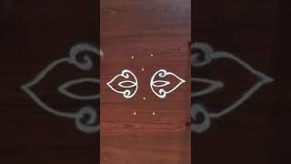 Easy rangoli design | 4x2 dots | small | muggu | Kollam #shorts