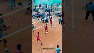 Rally 😱power shot😳single block 😲#volleyball #volleydonor #volley #spike #shorts #viralvideo