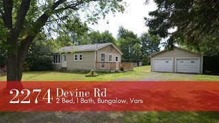 Ottawa Real Estate - 2274 Devine Rd   2 Bed, 1 Bath   Vars