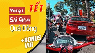 Mùng 1 Tết  Sài Gòn Khai Trương ra xe quá đông vui